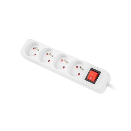 Lanberg Cable Power Strip, 4X French Outlets with Switch, Quality-Grade Copper, 1.5 m | PS1-04E-0150-W