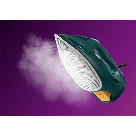 Philips | Iron | DST7050/70 | Steam Iron | 2800 W | Water tank capacity 300 ml | Continuous steam 50 g/min | Steam boost performance 250 g/min | Green