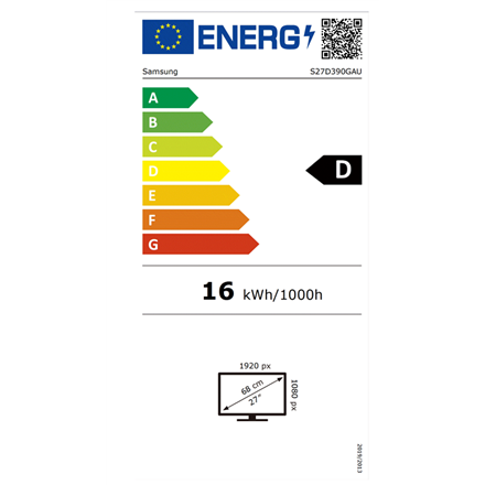 Samsung | LS27D390GAUXEN | 27 " | VA | FHD | 16:9 | 100 Hz | 4 ms | 1920 x 1080 pixels | 250 cd/m² | HDMI ports quantity 1 | Black