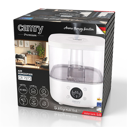 Camry | CR 7973w | Humidifier | 23 W | Water tank capacity 5 L | Suitable for rooms up to 35 m² | Ultrasonic | Humidification capacity 100-260 ml/hr | White