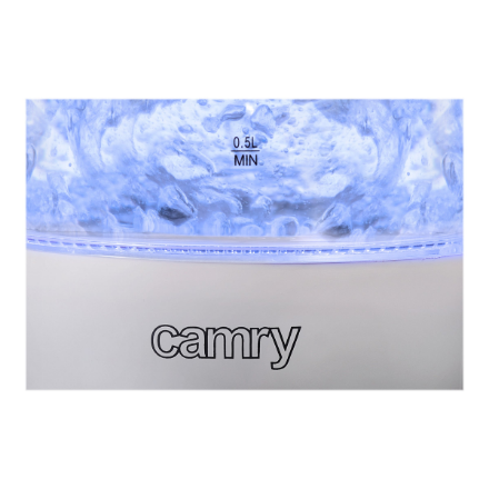 Camry | Kettle | CR 1251 | Standard | 2000 W | 1.7 L | Glass | 360° rotational base | Glass/Black
