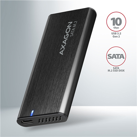 AXAGON External USB-C 3.2 Gen 2 metal box for M.2 SATA SSD disks | EEM2-SBC
