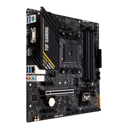 Asus | TUF GAMING A520M-PLUS II | Processor family AMD | Processor socket AM4 | DDR4 DIMM | Memory slots 4 | Supported hard disk drive interfaces 	SATA, M.2 | Number of SATA connectors 4 | Chipset  AMD A520 | Micro ATX