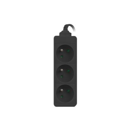 Lanberg Cable Power Strip, 3X French Outlets Quality-Grade Copper, 3 m | PS0-03E-0300-BK