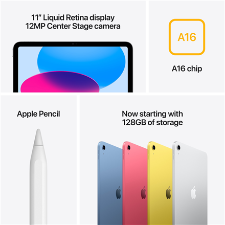 Apple iPad | 11 " | Silver | Liquid Retina | 2360 x 1640 pixels | 256 GB | Wi-Fi | Bluetooth | 5.3 | iOS | Warranty 12 month(s)