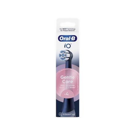 Oral-B | Replaceable toothbrush heads | iO GentleCare | Heads | For adults | Number of brush heads included 4 | Black