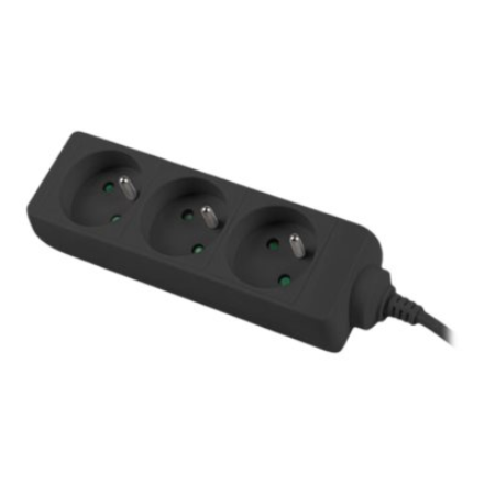 Lanberg Cable Power Strip, 3X French Outlets Quality-Grade Copper, 1.5 m | PS0-03E-0150-BK