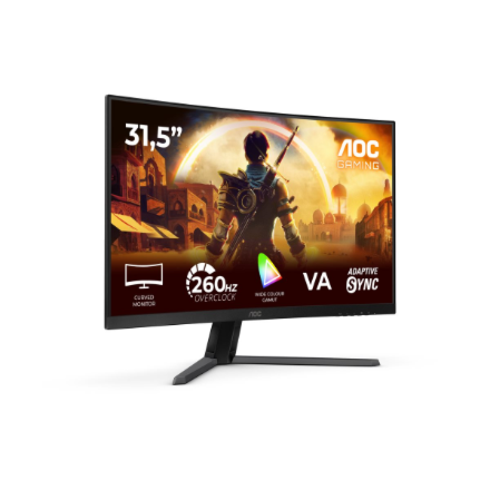 AOC C32G42ZE | 31.5 " | VA | FHD | 16:9 | 260 Hz | 4 ms | 1920 x 1080 pixels | 300 cd/m² | HDMI ports quantity 1 | Black