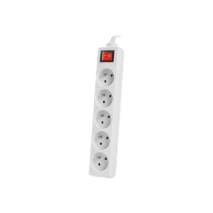 Lanberg Cable Power Strip, 5X French Outlets with Switch, Quality-Grade Copper, 1.5 m | PS1-05E-0150-W