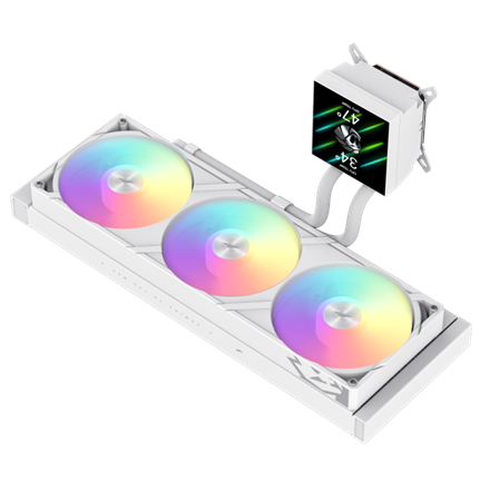 Gamemax CPU Liquid Cooler | GLACIER 360 LCD WH | White