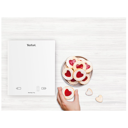 TEFAL Digital Kitchen Scale | Essential BC5504V0 | Graduation 1 g | White