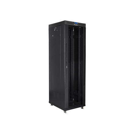 Lanberg | Rack cabinet 19" free-standing 42U/600x800 (flat pack) with glass door, LCD | FF01-6842-12BL | Black
