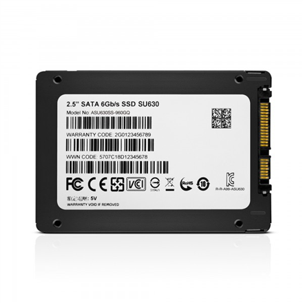 ADATA | Ultimate SU630 3D NAND SSD | 960 GB | SSD form factor 2.5” | Solid-state drive interface SATA | Read speed 520 MB/s | Write speed 450 MB/s