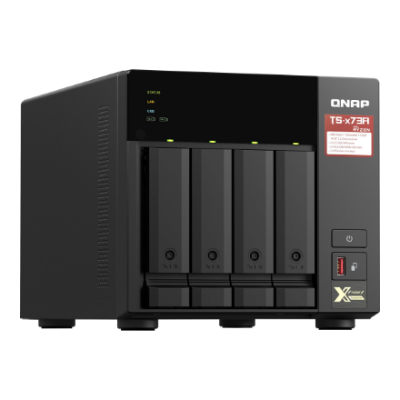 QNAP | 4-Bay QTS and QuTS hero NAS | TS-473A-8G | Up to 4 HDD/SSD Hot-Swap | AMD Ryzen | Ryzen V1500B Quad-Core | Processor frequency 2.2 GHz | 8 GB | DDR4