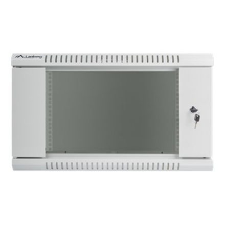Lanberg | Rack cabinet 19" wall-mount 6U/600x450 (flat pack) with glass door | WF01-6406-10S | Grey