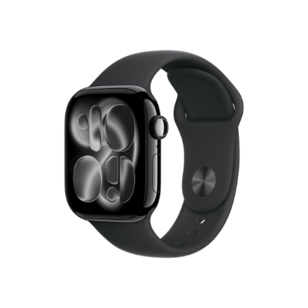 Apple Watch Series 11 GPS 42mm Jet Black Aluminium Case with Black Sport Band - M/L | Apple