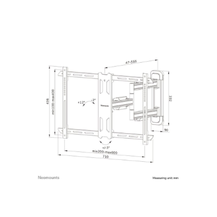 Neomounts Wall mount | WL40S-850BL16 TV mount wall | Full motion, Tilt, Swivel | 40-70 " | Maximum weight (capacity) 45 kg | Black