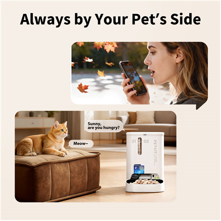 PETKIT YumShare Dual-hopper 2 Automatic Feeder with Camera | Capacity 5 L | Material ABS, 304 stainless steel | White