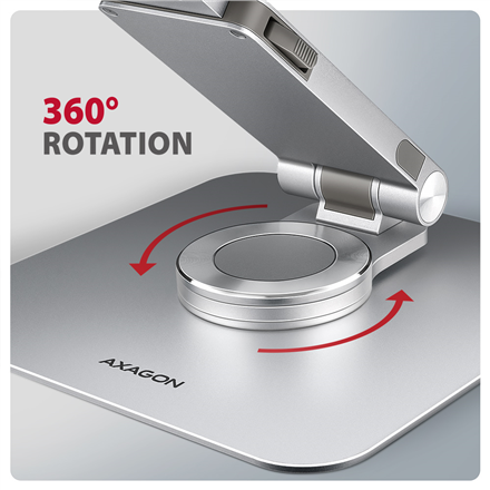 AXAGON Desk Mount | STND-LR stand with 360° rotation for laptops and tablets | Adjustable Height, Angle | 10-17.3 " | Aluminum