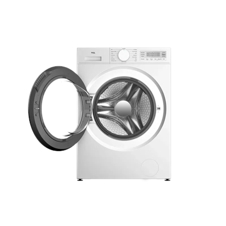TCL Washing machine | FF0844WA0 | Energy efficiency class A | Front loading | Washing capacity 8 kg | 1400 RPM | Depth 52 cm | Width 60 cm | Display | LED | Steam function | Wi-Fi | White