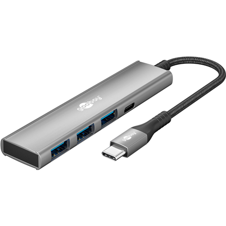 Goobay Slim 4-Port USB Hub, USB-C to USB-C/USB-A, 5 Gbit/s | 76562