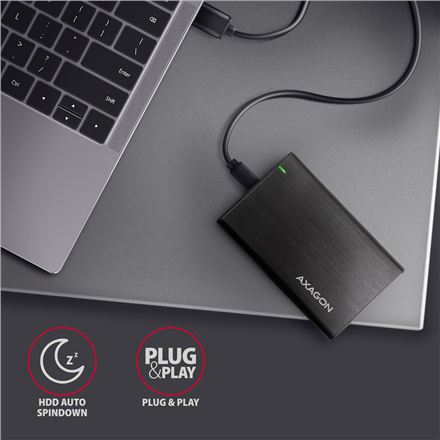 AXAGON Screwless aluminum USB 3.2 Gen 1 - SATA 6G external box for 2.5" SSD/HDD | EE25-A6C