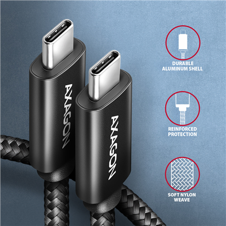 AXAGON | Data and charging USB 480Mbps cable, 1 m | BUCM2-CM10AB | USB-C to USB-C