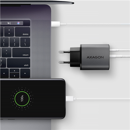 AXAGON Wall charger 67W, 2x port (USB-A + USB-C) PD3.0/PPS/QC4+/SFC 2.0/Apple | ACU-PQ67