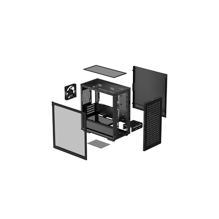 Deepcool | CH370 | Side window | Black | Micro ATX | ATX PS2