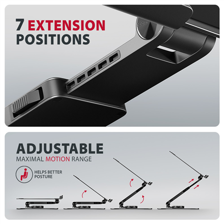 AXAGON STND-LRB stand with 360° rotation for laptops and tablets | Adjustable Height, Angle | 10-17.3 " | Maximum weight (capacity) 5 kg | Black