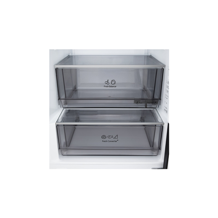 LG Refrigerator | GBBS322CEV | Energy efficiency class C | Free standing | Combi | Height 203 cm | Fridge net capacity 262 L | Freezer net capacity 113 L | Display | 34 dB | Black