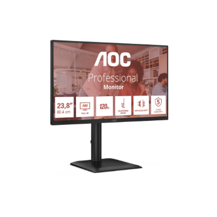 AOC | 24E4CV | 23.8 " | IPS | FHD | 16:9 | 120 Hz | 4 ms | 1920 x 1080 pixels | 300 cd/m² | Black
