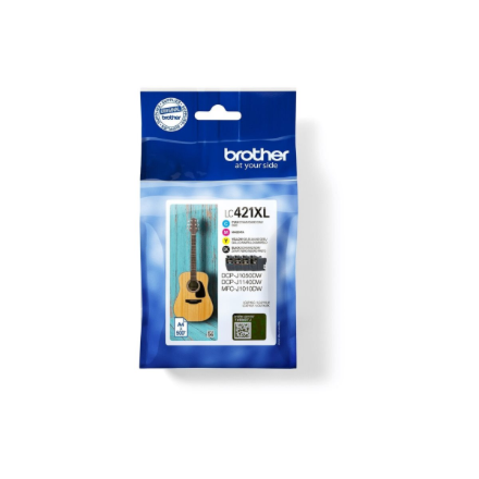 Brother LC421XLVAL Ink Cartridge Multipack | Brother Brother LC | LC421XLVAL | Brother LC421XL - 4-pack - XL - black, yellow, cyan, magenta - original - ink cartridge | Ink cartridge | Black, yellow, cyan, magenta