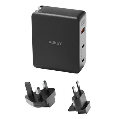 Wall charger Aukey PA-B7O, 1xUSB-A, 2xUSB-C, 140W GaN (black) - Product Image 2