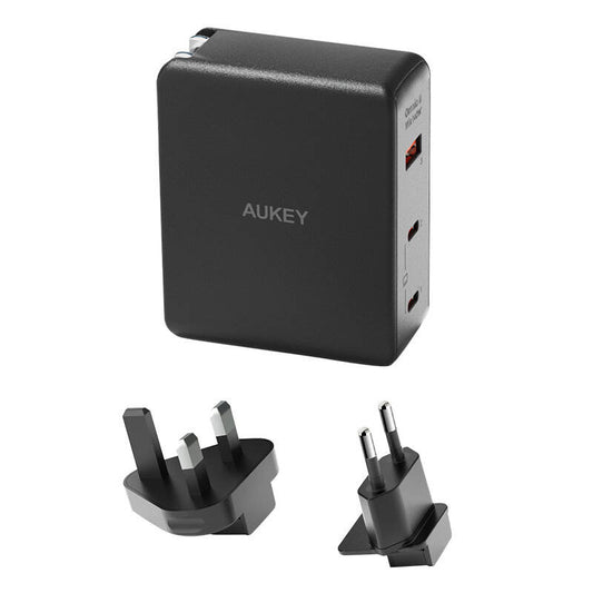 Wall charger Aukey PA-B7O, 1xUSB-A, 2xUSB-C, 140W GaN (black) - Product Image 2