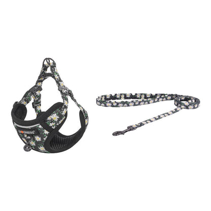 Cat set Dogness harness and leash 1,5m (Daisy Black) - Product Image 1