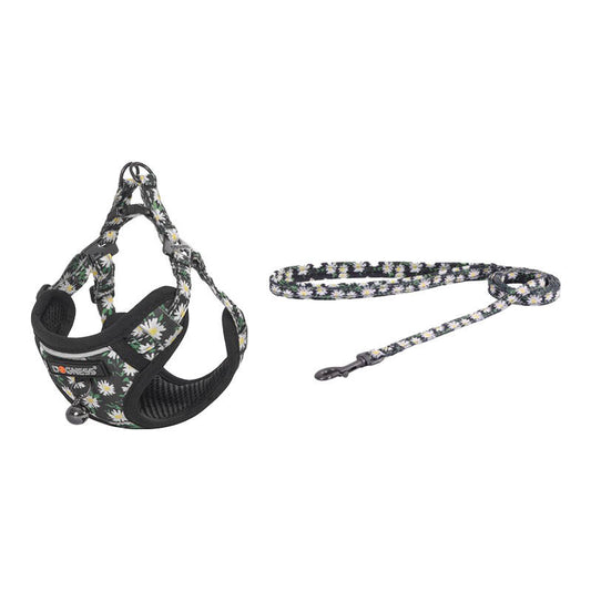 Cat set Dogness harness and leash 1,5m (Daisy Black) - Product Image 1