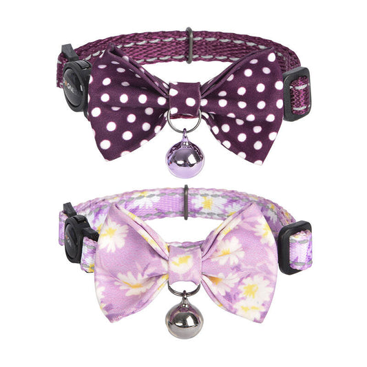 Collar set Dogness for cats 2 pcs (Calamus Purple/Polka Dot Purple) - Product Image 1