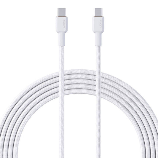 USB-C to USB-C Cable Aukey CB-NCC2, 60W, 1.8m (white) - Product Image 1