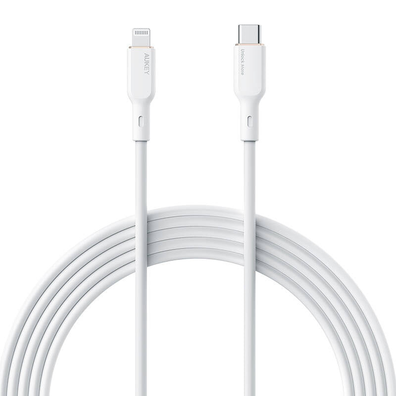 USB-C to Lightning Cable Aukey CB-SCL1, 27W, 1m (white) - Product Image 1