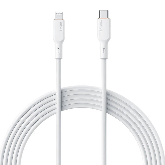 USB-C to Lightning Cable Aukey CB-SCL1, 27W, 1m (white) - Product Image 1