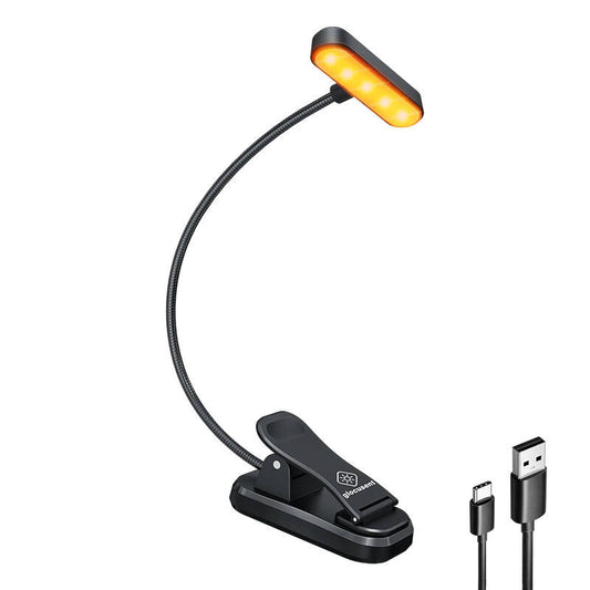 Wireless lamp Glocusent ET-Head GLCSNTA1801 clip-on book light, USB-C 650mAh timer Black - Product Image 1