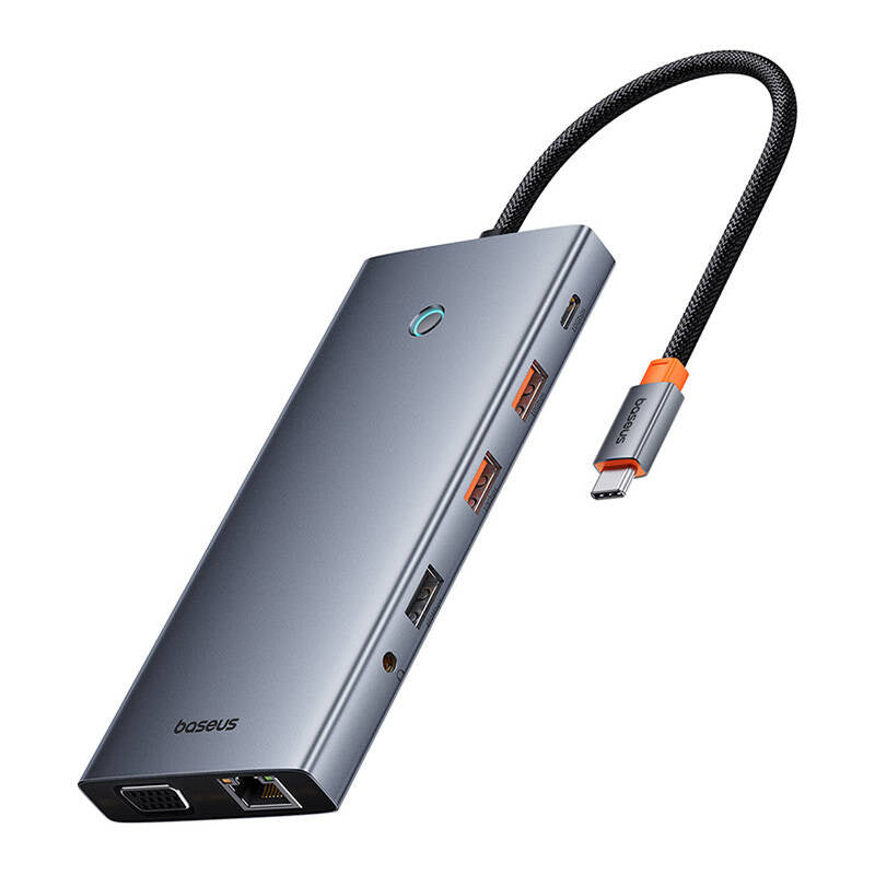 Hub 13in1 Baseus PortalJoy USB-C to HDMI+DP+VGA+C+USB+PD+RJ45+SD/TF+3.5mm (grey) - Product Image 2