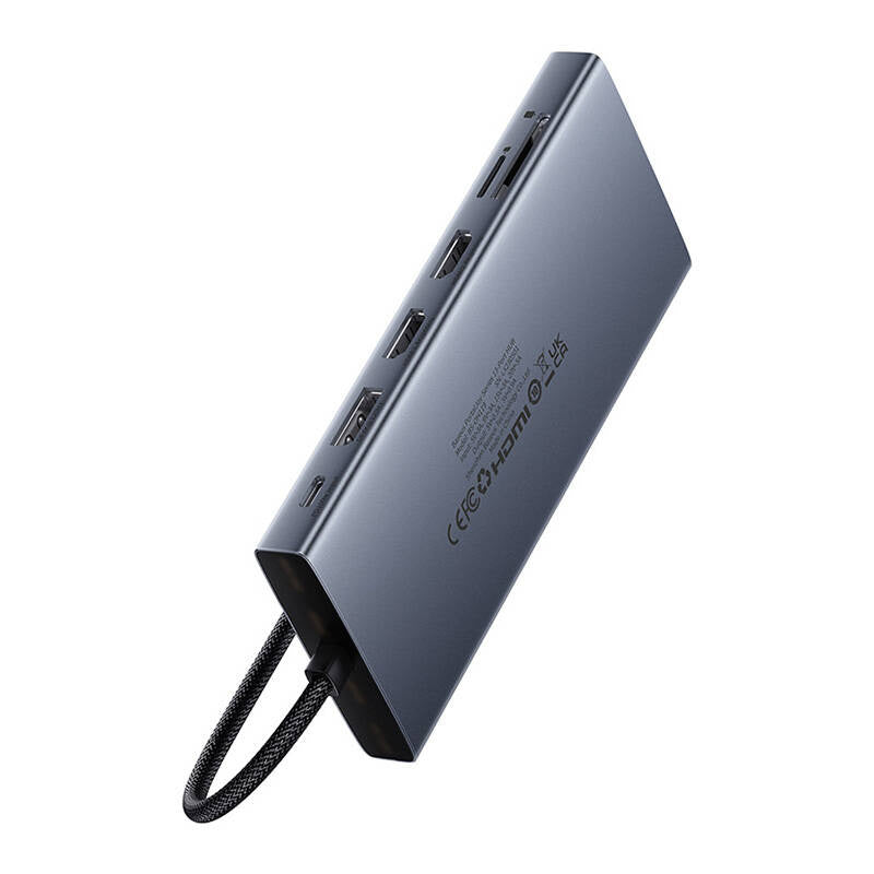 Hub 13in1 Baseus PortalJoy USB-C to HDMI+DP+VGA+C+USB+PD+RJ45+SD/TF+3.5mm (grey) - Product Image 3