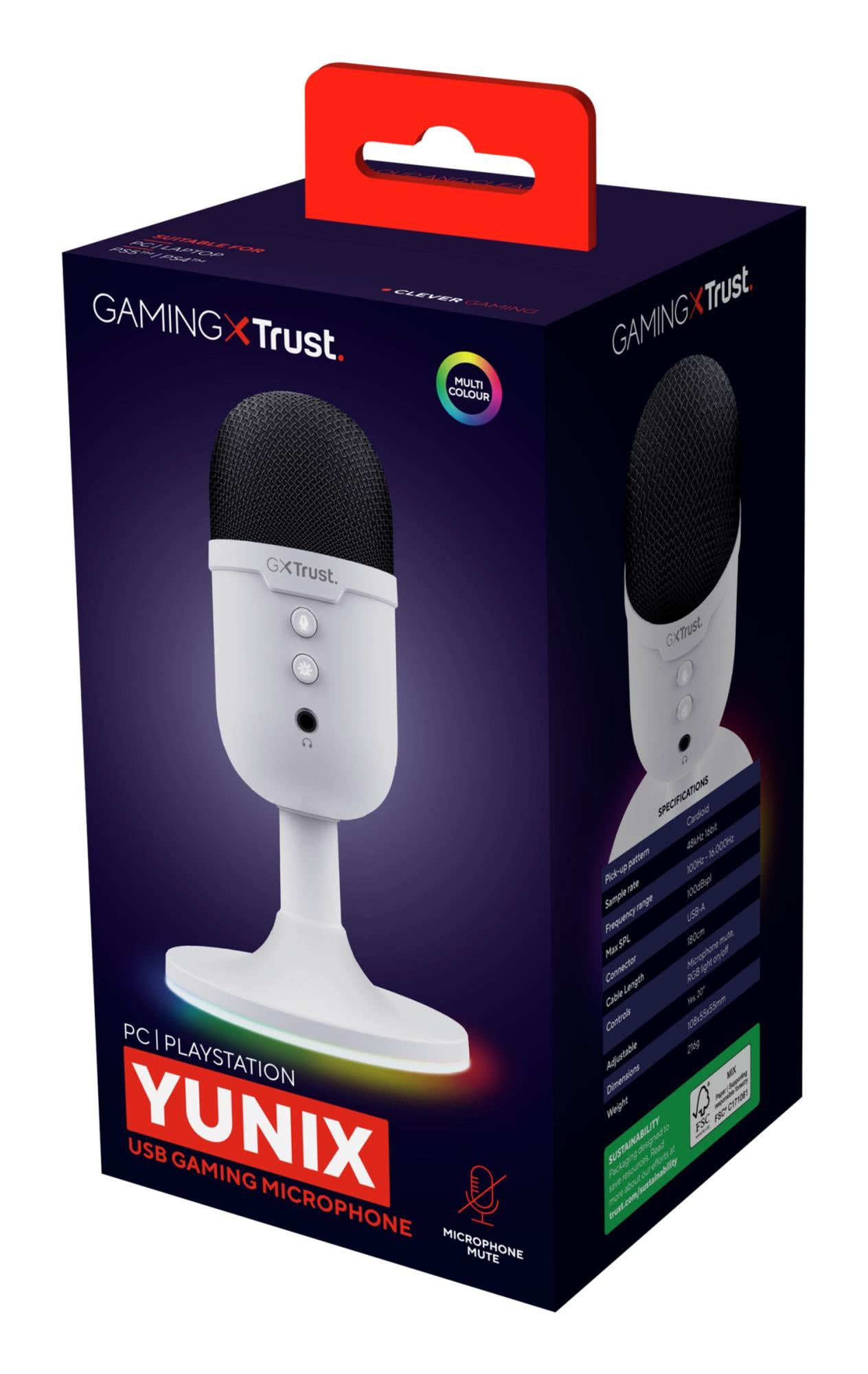 MICROPHONE GXT234W YUNIX USB/WHITE 25374 TRUST