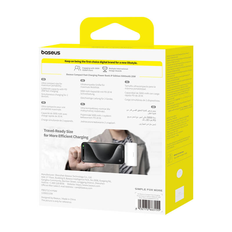 Powerbank OS-Baseus Compact IP 5000mAh 20W (white) - Product Image 7