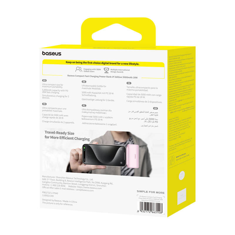 Powerbank OS-Baseus Compact IP 5000mAh 20W (pink) - Product Image 5