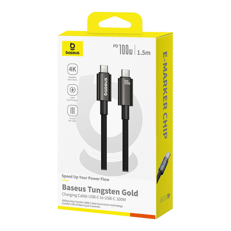 Baseus Cable USB Tungsten Gold USB-C to USB-C 100W 1,5m (black) - Product Image 7