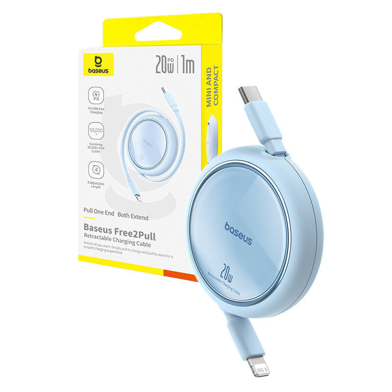 USB Cable Baseus Free2Pull USB-C to iP 20W 1m (blue) - Product Image 8