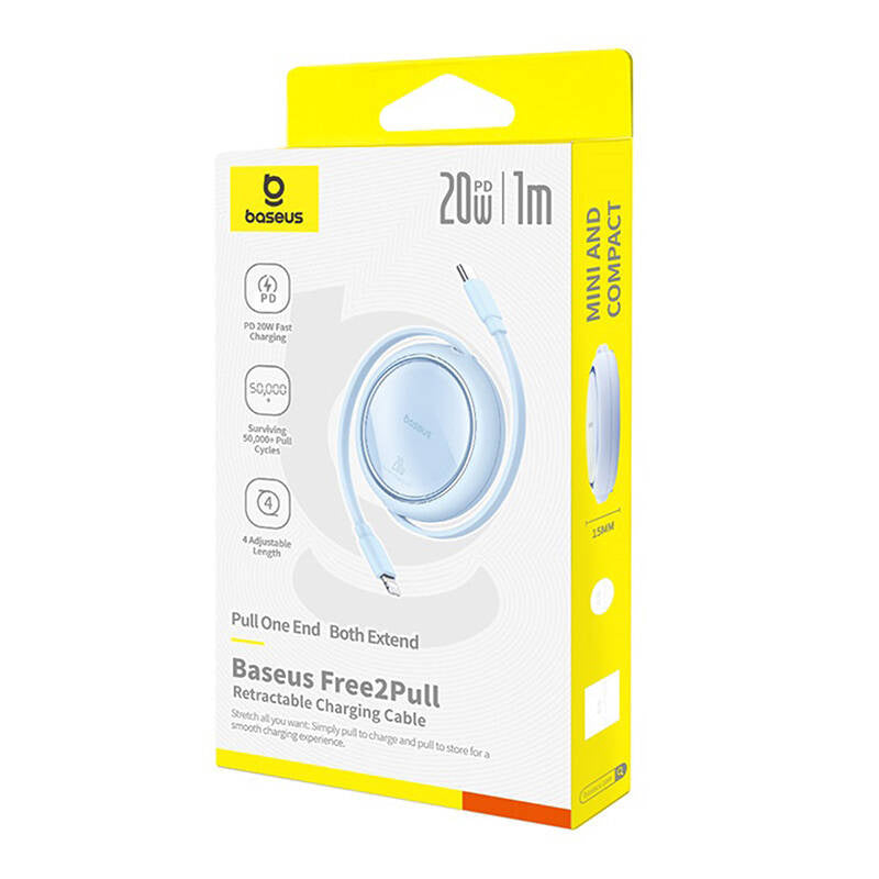 USB Cable Baseus Free2Pull USB-C to iP 20W 1m (blue) - Product Image 6